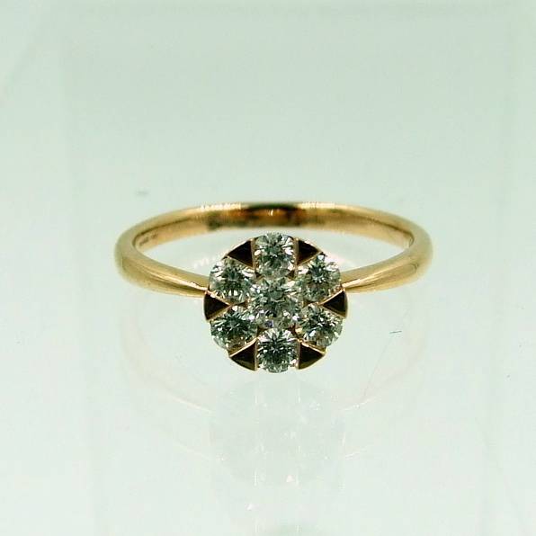 Bague diamant or rose