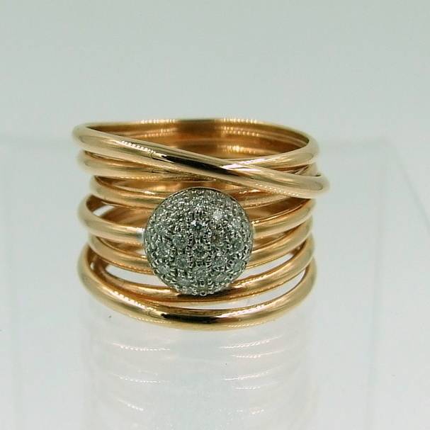 Bague or rose gris